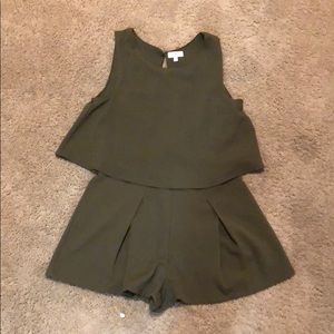 Army green romper